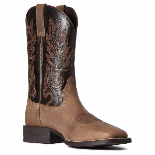 Stivali Western Uomo ARIAT Cowboss – Pelle Pieno Fiore, Gambo Biforcuto ATS, Suola Ammortizzata, Ricami