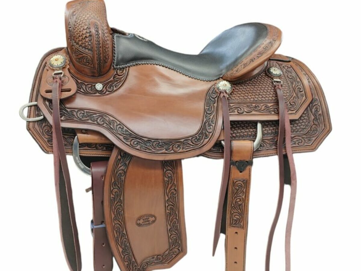 Taglia 15 sella per cavalli Western Trail Ranch corda lavorata a mano Taglia 15 sella per cavalli Western Trail Ranch corda lavorata a mano