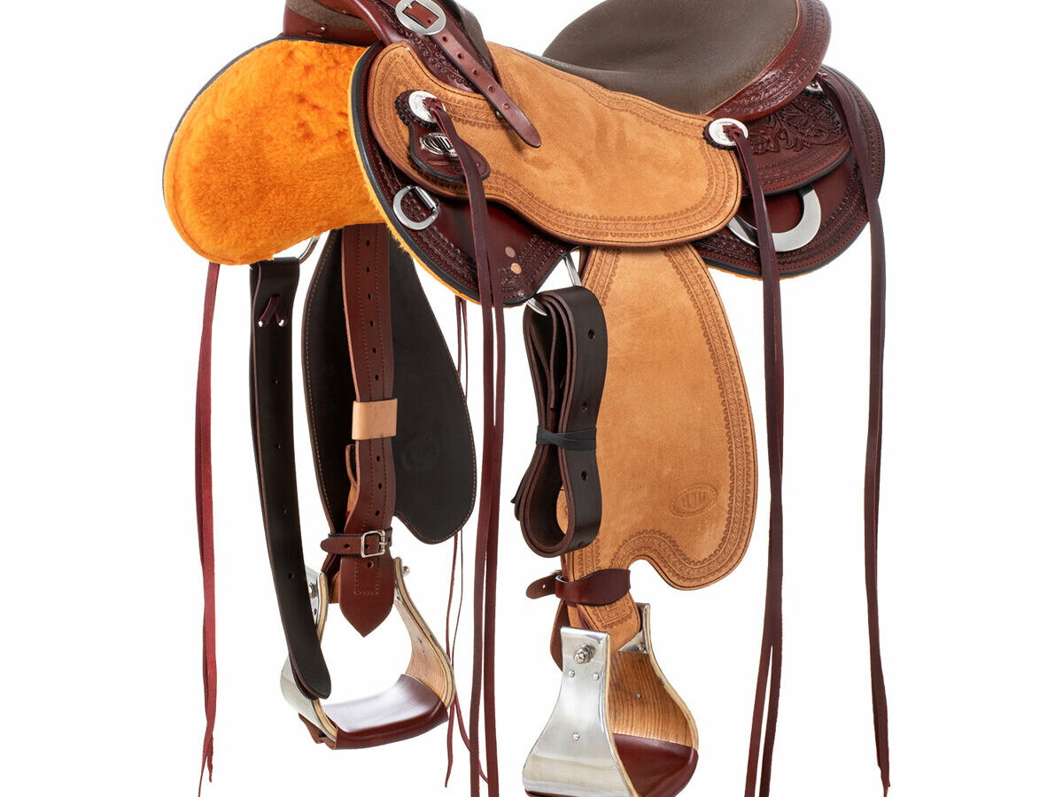 Staffe western Natowa rivestite in cuoio - Marrone Golden Brown Staffe western Natowa rivestite in cuoio - Marrone Golden Brown