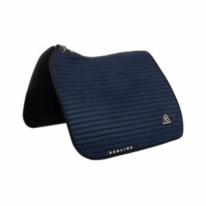 STRIPE SUEDE DRESSAGE SADDLE PAD W/SQUARE BACK CORNER