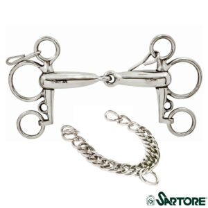 PELHAM SNODATO INOX VUOTO MM21 MM 135 CHIAMATA MM 105 CON BARBOZZALE