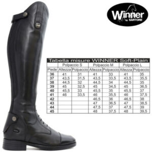 STIVALI WINNER SOFT PLAIN NERI IN PELLE ZIP E ELASTICO CON LACCI 39 M