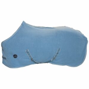 COPERTA CON CINGHE STACCABILI IN PILE ANTIPILLING AZZURRA CM 145