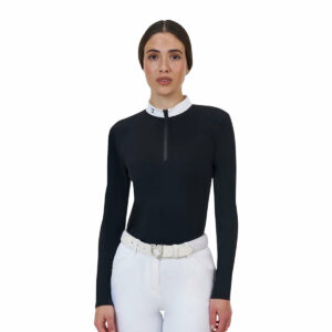 Polo concorso donna Equestro Ridertechnology manica lunga e zip