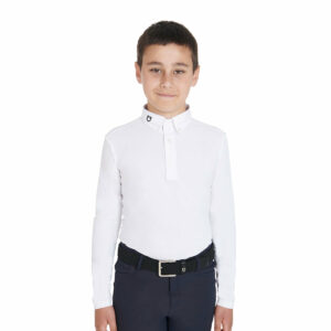 Polo bambino da concorso slim fit tre bottoni