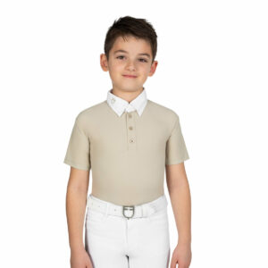Polo bambino da concorso slim fit quattro bottoni